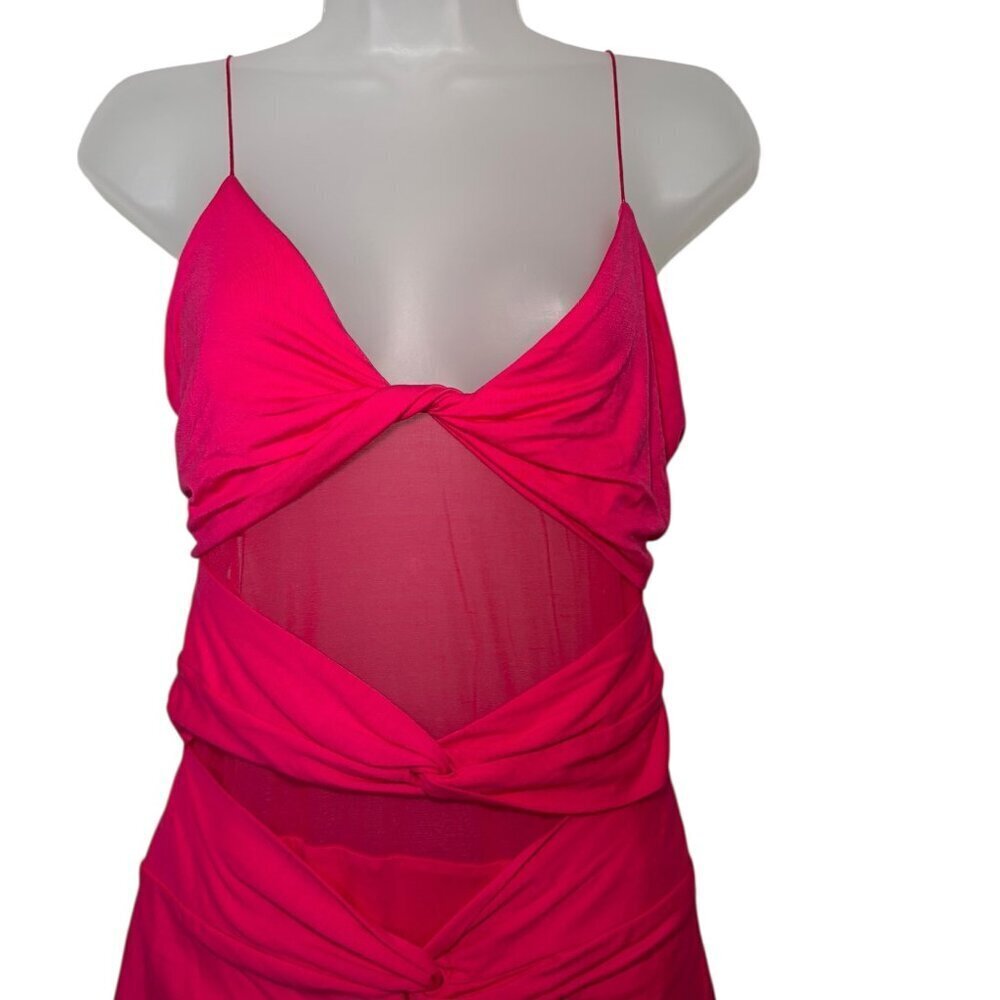 Torn by Ronny Kobo Stevie Magenta Cutout Midi Dress NWT L - Picture 5 of 6